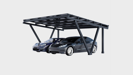 DUO N-Type Solar Carport | 15 Glas-Glas Zonnepanelen | 6,6 kWp | Compleet Pakket
