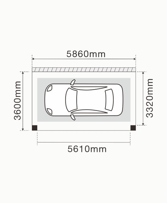 SOLO wand carport met 10 glas glas zonnepanelen incl. btw en transport ,met een totaal vermogen van 4.4 kWp