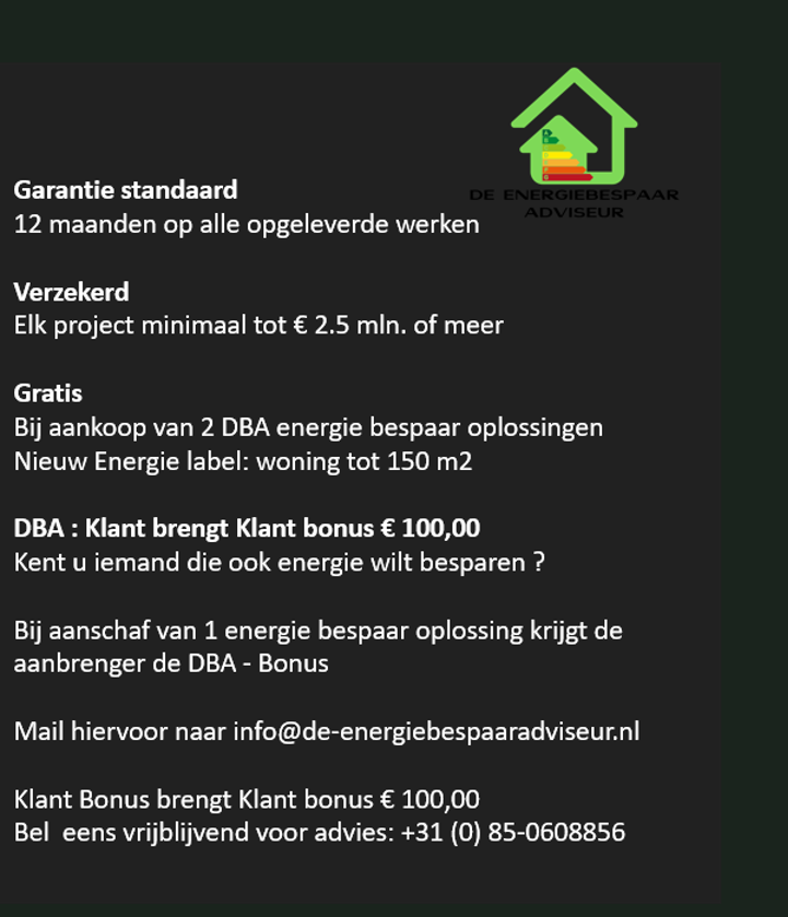 Energie Bespaar Pakketten bestellen , ABCD & Advies