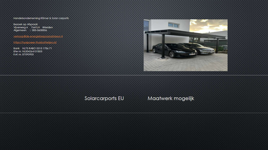Solar Carports  zakelijk Nederland - maatwerk mogelijk & vraag brochure aan