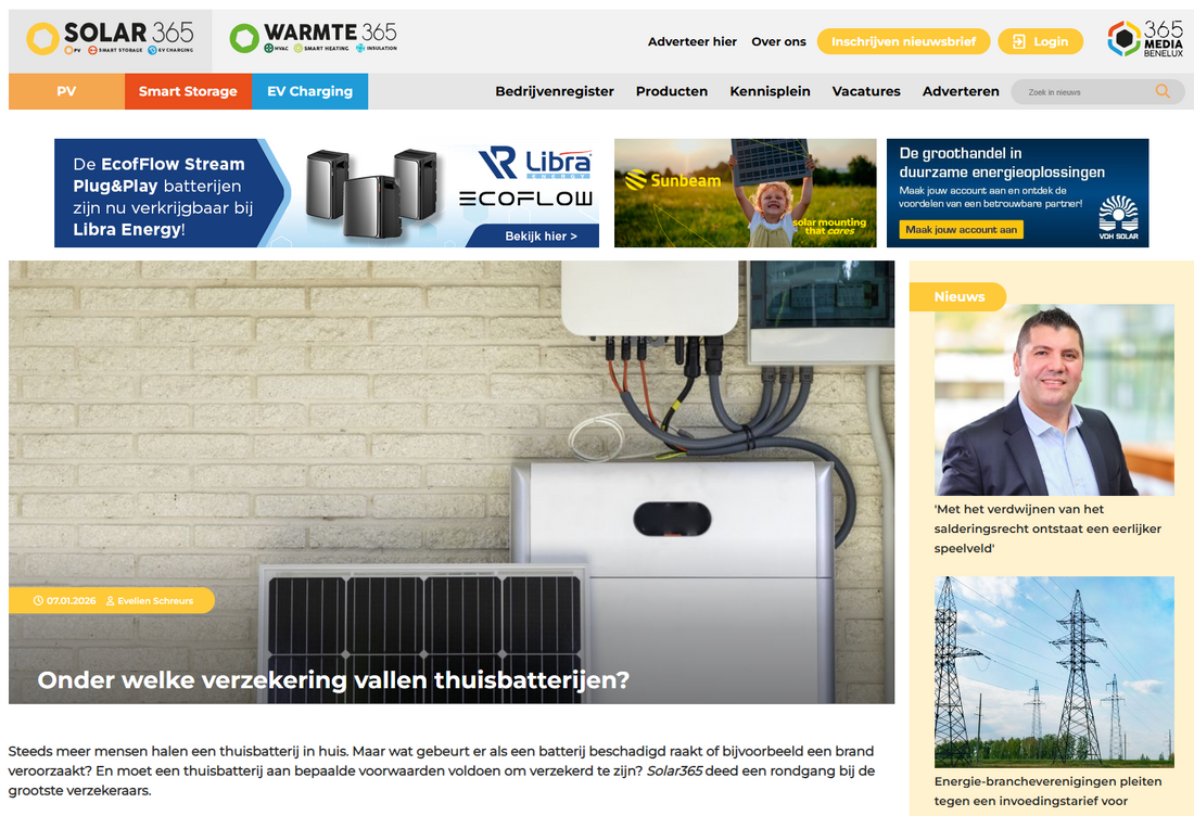 Onder welke verzekering vallen thuisbatterijen? en Opstal schade