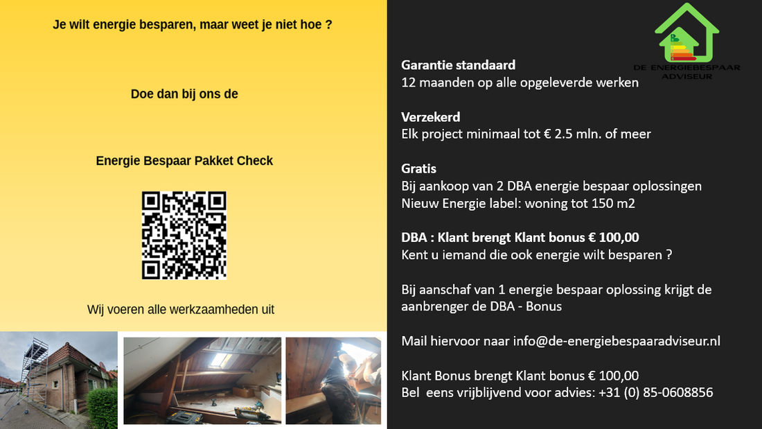 Energie Bespaar Pakketten A - B -  C -  D en direct een lagere energie factuur