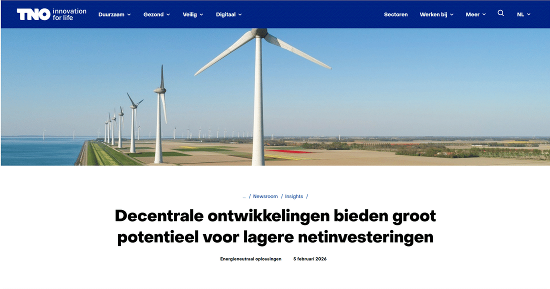 Potentieel van decentrale ontwikkelingen in het energiesysteem TNO rapport