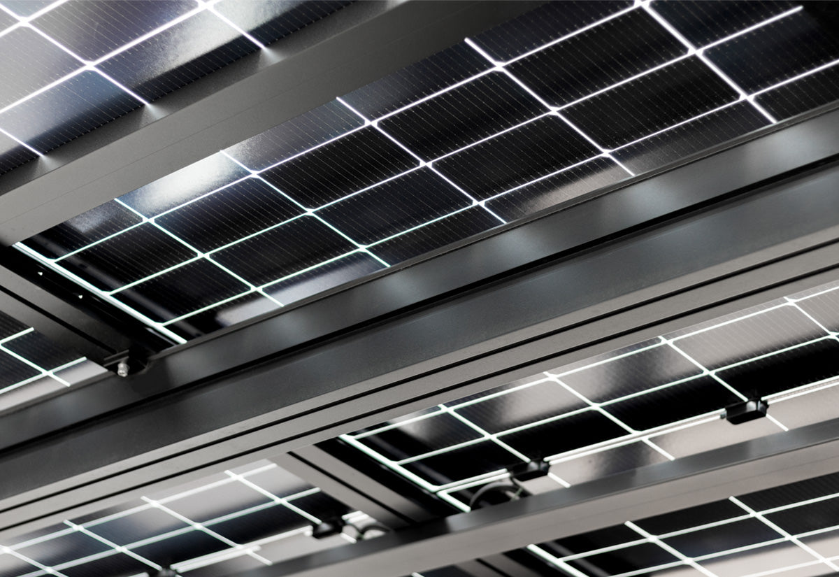 DUO wand carport met 20 glas glas zonnepanelen incl. btw en transport  met een totaal vermogen van 8.8 kWp