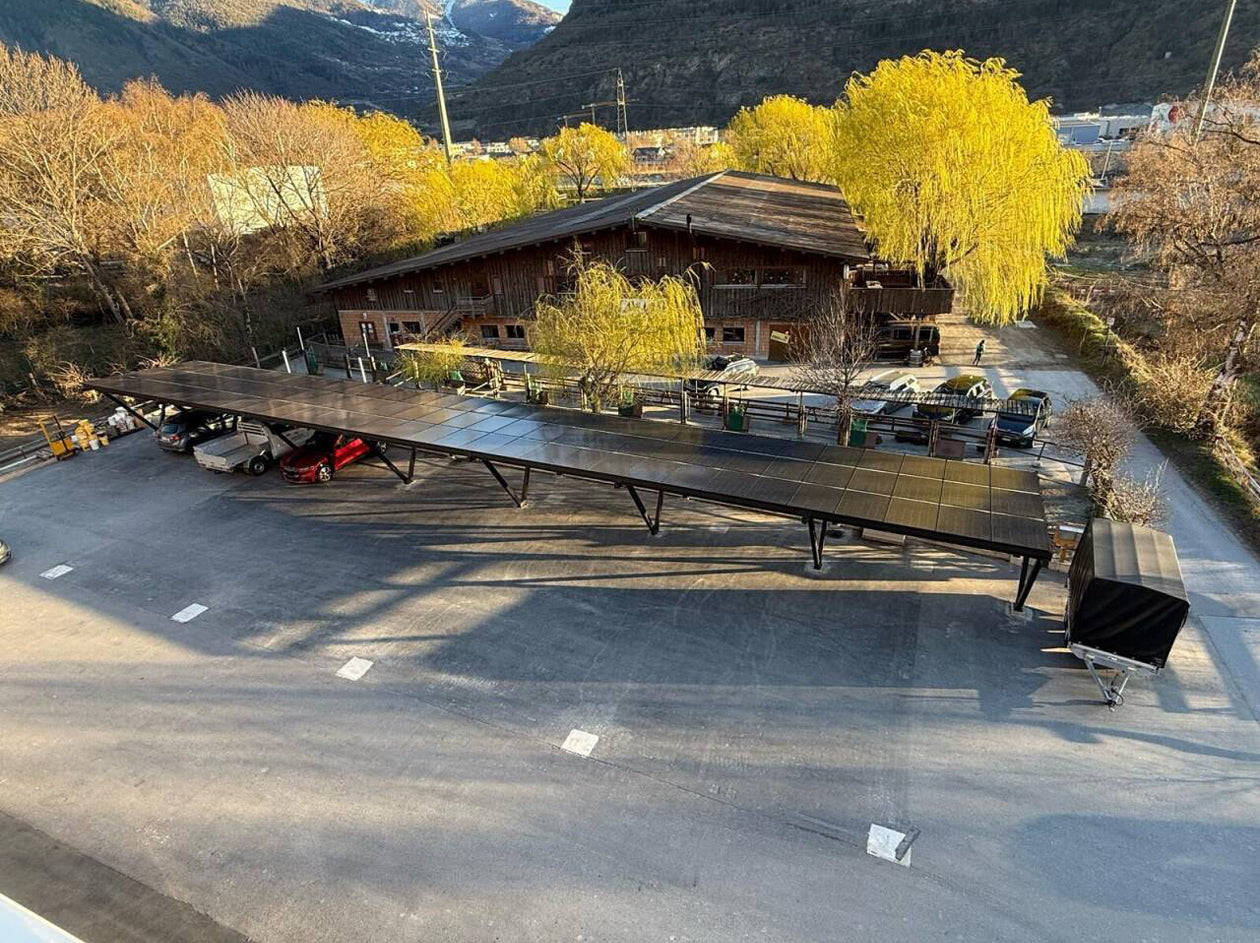 DUO N Type Solar carport met 15 glas glas zonnepanelen  compleet pakket incl btw en transport - solar vermogen 6.6 Kwp