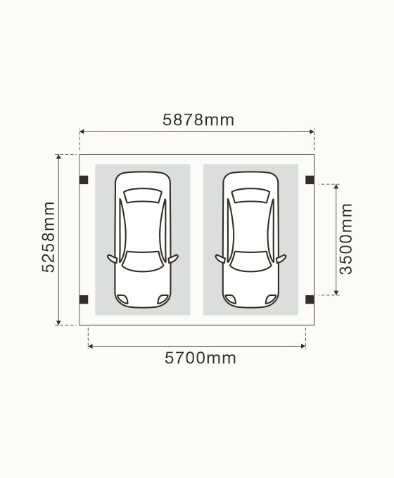 Dubbel Solar carport Nova met 15 glas glas zonnepanelen compleet pakket   incl btw en transport - solar vermogen 6.6 kWp