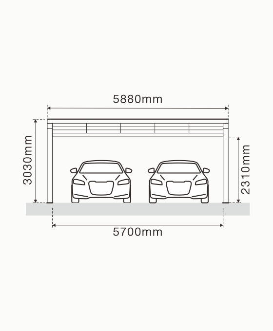 Dubbel Solar carport Nova met 15 glas glas zonnepanelen compleet pakket   incl btw en transport - solar vermogen 6.6 kWp