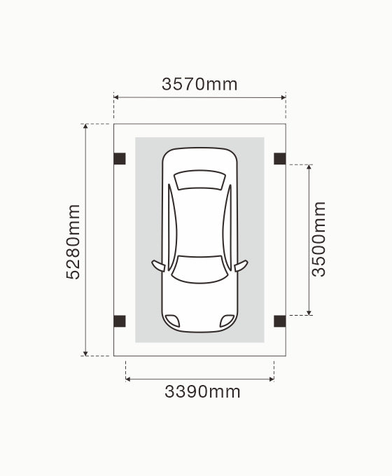 Enkel Solar carport Nova  met 9 glas glas zonnepanelen compleet pakket  incl btw en transport - solar vermogen 3.96  kWp