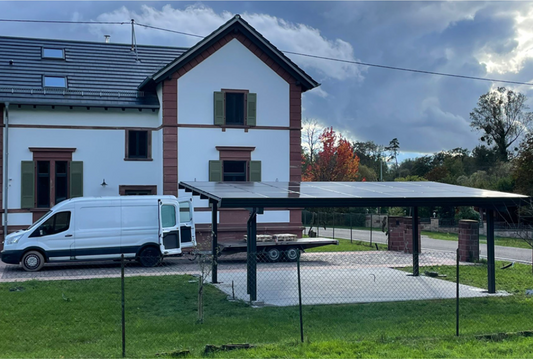Nova Dubbel Solar Carport | 15 Glas-Glas Zonnepanelen | 6,6 kWp | Compleet Pakket