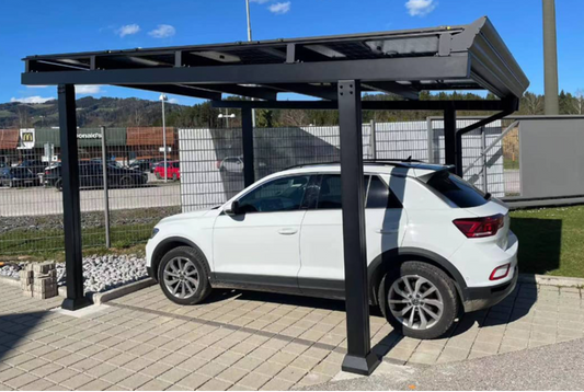 Enkel Solar carport Nova  met 9 glas glas zonnepanelen compleet pakket  incl btw en transport - solar vermogen 3.96  kWp