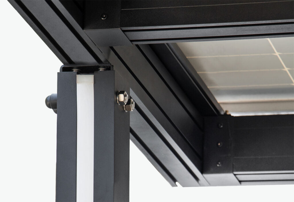 Enkel Solar carport Nova  met 9 glas glas zonnepanelen compleet pakket  incl btw en transport - solar vermogen 3.96  kWp