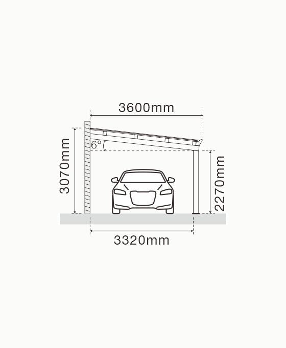 DUO wand carport met 20 glas glas zonnepanelen incl. btw en transport  met een totaal vermogen van 8.8 kWp
