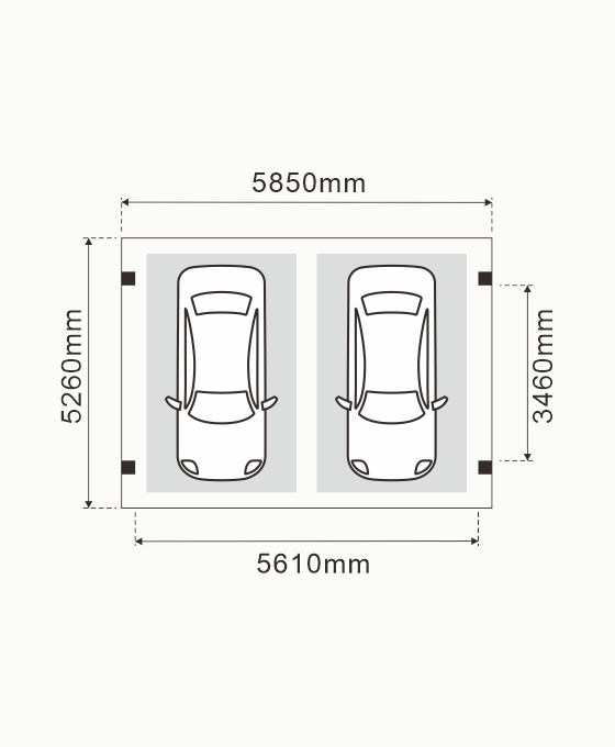 Luxo dubbele Zonnecarport met 15 glas glas zonnepanelen compleet pakket   incl btw en transport - solar vermogen 6.6 kWp