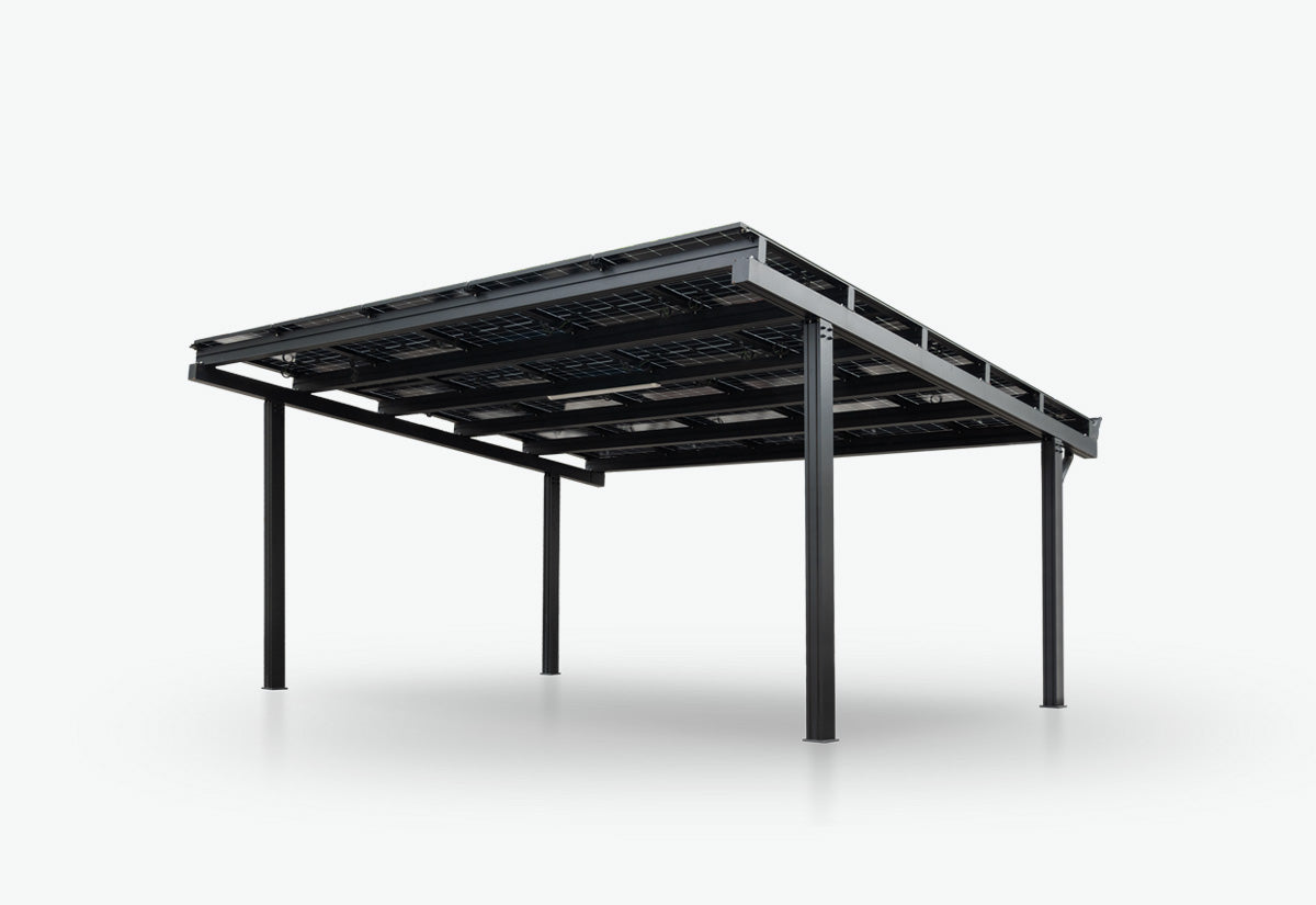 Luxo dubbele Zonnecarport met 15 glas glas zonnepanelen compleet pakket   incl btw en transport - solar vermogen 6.6 kWp