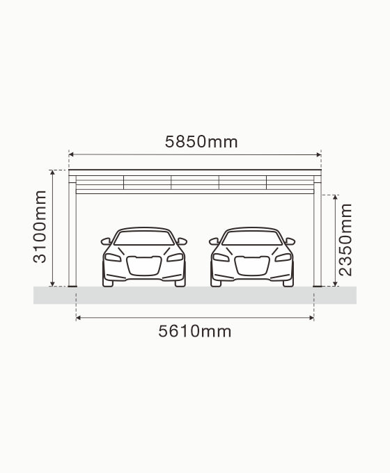Luxo dubbele Zonnecarport met 15 glas glas zonnepanelen compleet pakket   incl btw en transport - solar vermogen 6.6 kWp