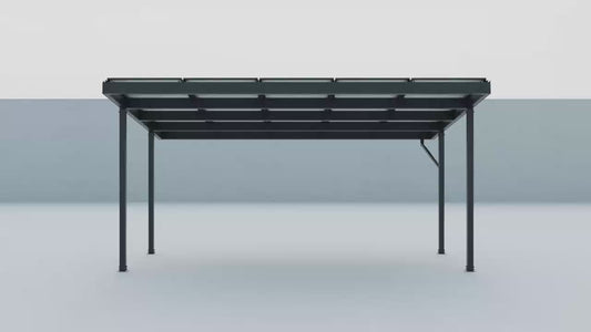 Dubbel Solar carport Nova met 15 glas glas zonnepanelen compleet pakket   incl btw en transport - solar vermogen 6.6 kWp