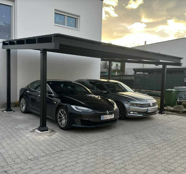 Enkel Solar carport Nova  met 9 glas glas zonnepanelen compleet pakket  incl btw en transport - solar vermogen 3.96  kWp